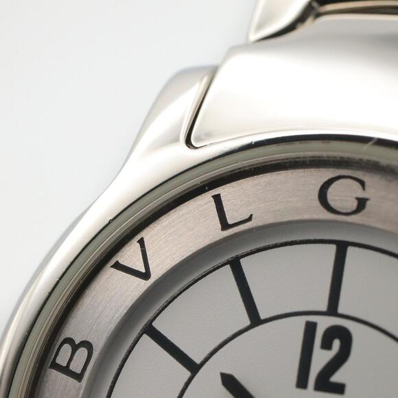 Bulgari BVLGARI Solo Tempo Watch, Stainless Steel, Women's, White (ST29S) - Picture 10 of 13
